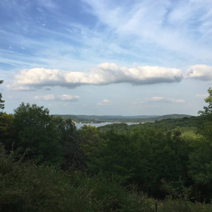 Looking east, northeast at Lake Wisconsin. Near Ice Age Trail: Gibraltar Rock