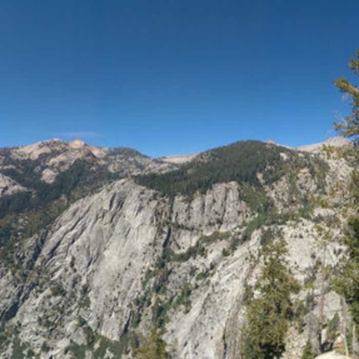 Lakes Trail: view down the canyon. The Watchtower is ahead but still not visible here. Near Lakes/Watchtower Trail