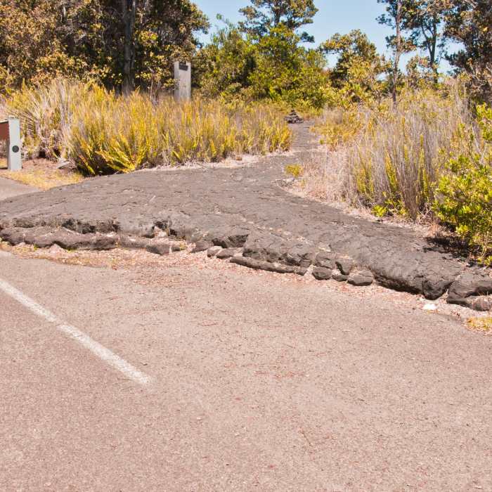 This road didn't last long! Near Mauna Ulu Eruption