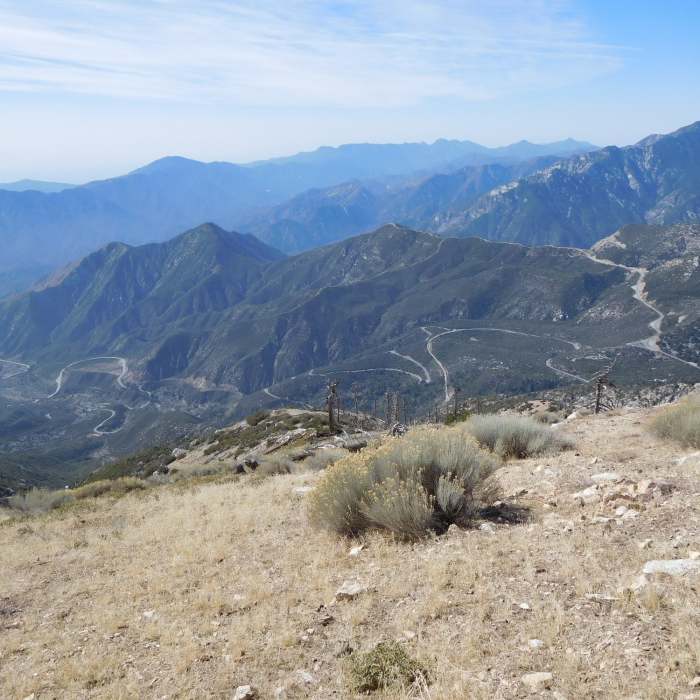 View of Highway 39 rising from San Gabriel Canyon to Crystal Lake. Near Hawkins Ridge Loop
