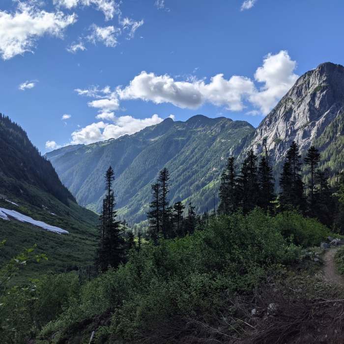 Almost back to the trailhead. Near Hannegan Pass Trail