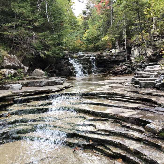 Amazing rockscapes with stream/falls. Near Arethusa Falls Frankenstein Cliff Loop