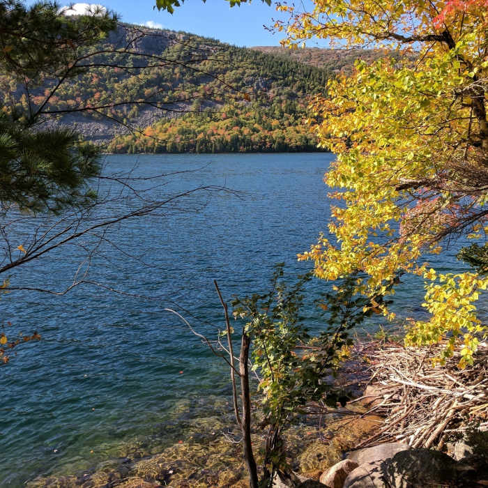 East shore of Jordan Pond in the Fall. Near Jordan Pond Carry