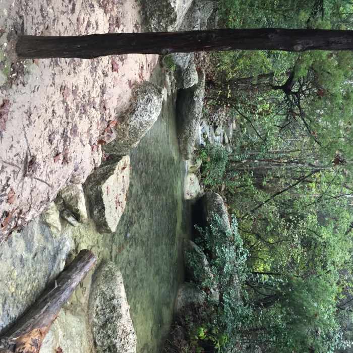 Tranquil waterfalls. Near River Place Nature Trail