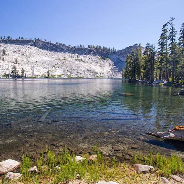 View from the shore of Ostrander Lake Near Ostrander Lake Trail