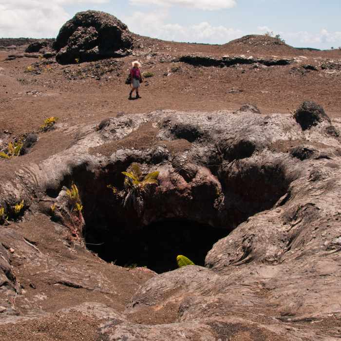 Imagine lava spewing from the ground here! Near Mauna Ulu Eruption