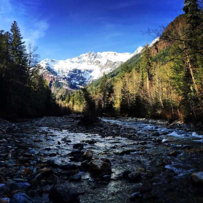Mount Shuksan from the Baker River Trail. Near Baker River Trail