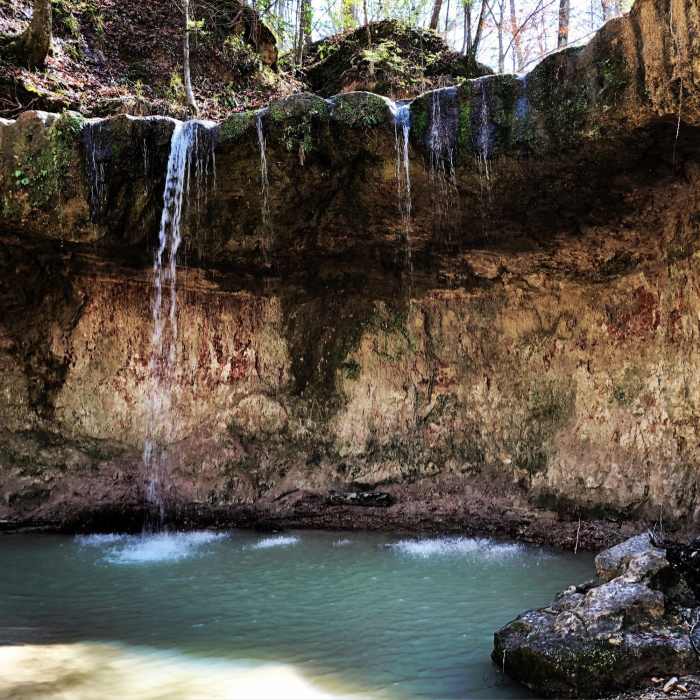 One of the waterfalls along the trail Near Clark Creek Primitive Trail