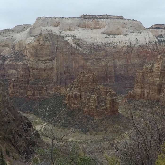 Angel's landing from a distance. Near Cable Mountain Trail