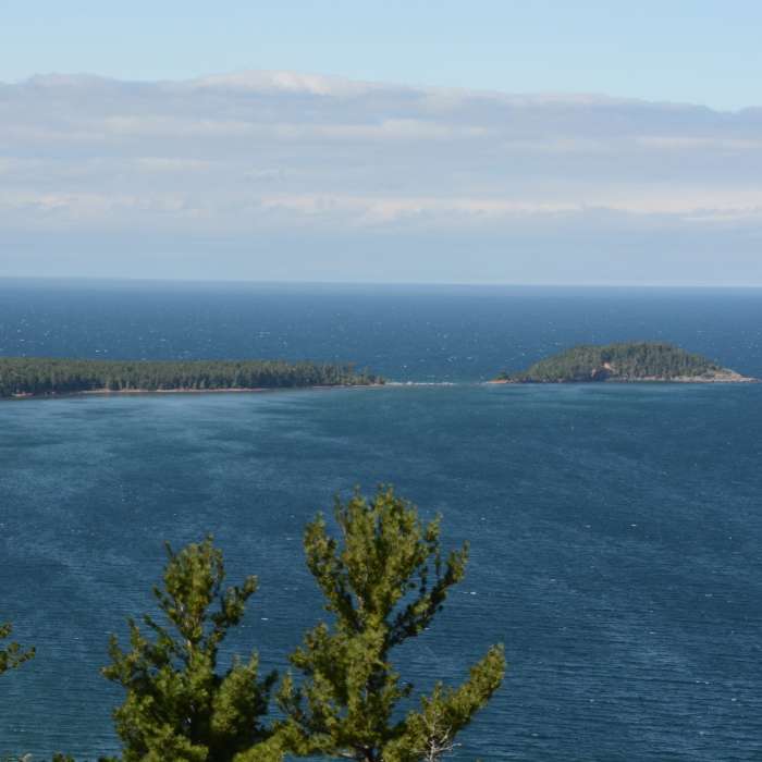 Little Presque Isle from the summit of Sugarloaf. Near Sugarloaf Mountain