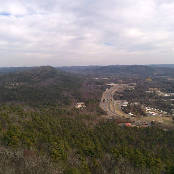 View from Hot Springs Mountain Tower, Hot Springs, AR Near Honeysuckle Trail