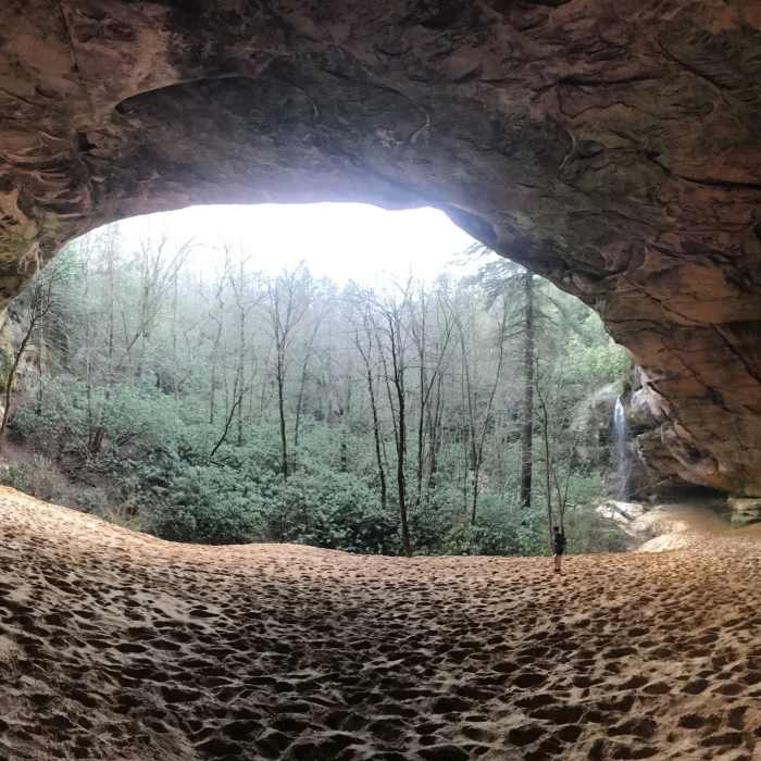 View from inside the Sand Cave. Near Ewing Trail - Sand Cave and White Rock