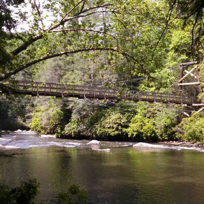 Swinging Bridge at Toccoa River, GA. Near Toccoa River Road FS 333