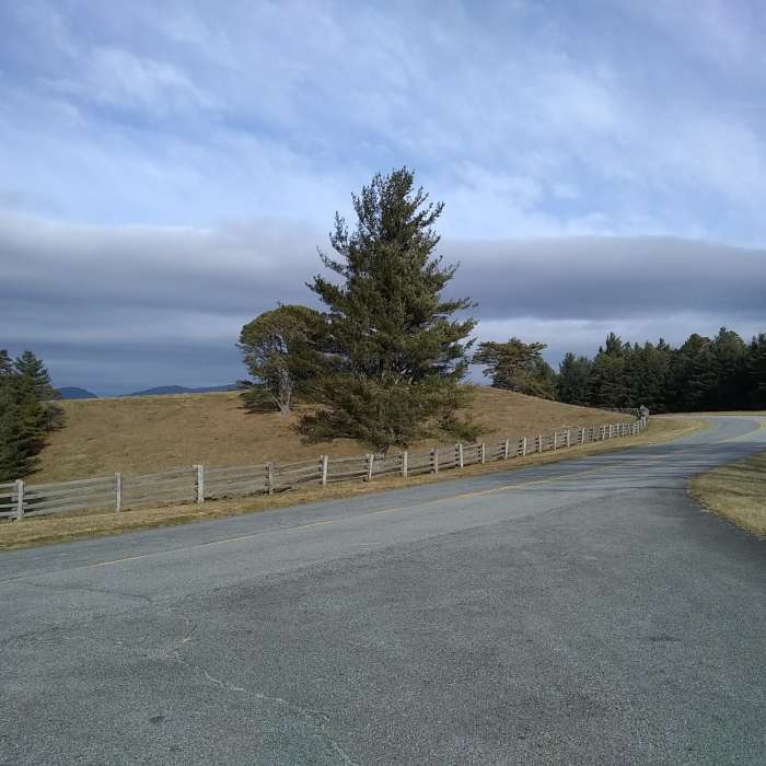 Blue Ridge Parkway at the top of Flat Rock Ridge Near Flat Rock Ridge Trail