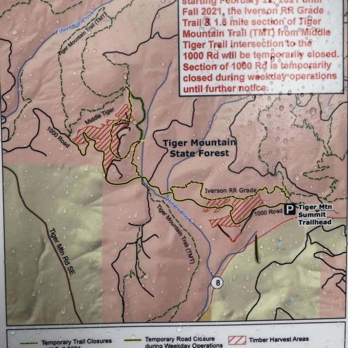 Parts of this trail are closed during weekdays due to logging activity. Near Iverson Railroad Trail