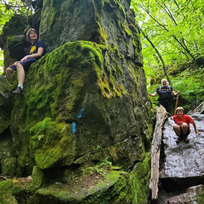 Entrance to the Standing Rock and Caves Side Trail. Near Singhampton Caves Loop