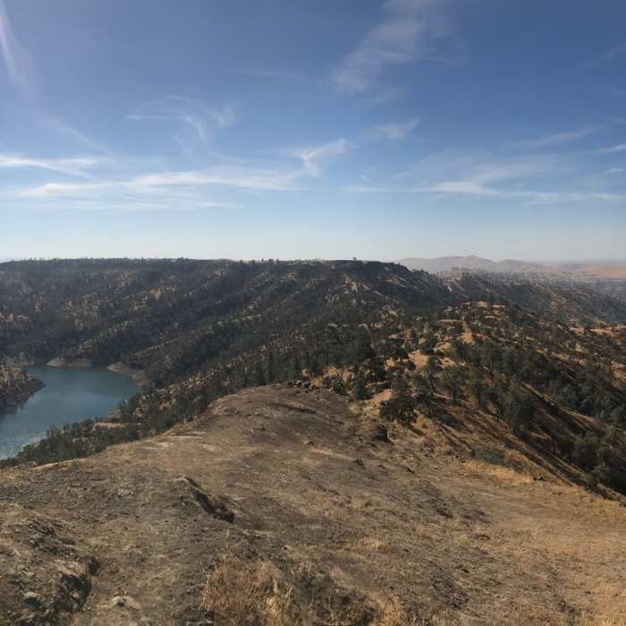 Southeast view from the top of Pincushion Peak, overlooking the San Joaquin River and Millerton Lake. Near Pincushion Hill Climb