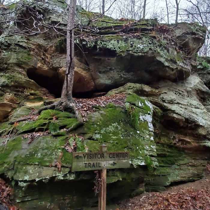 Large rock outcroppings. Near Trail 2