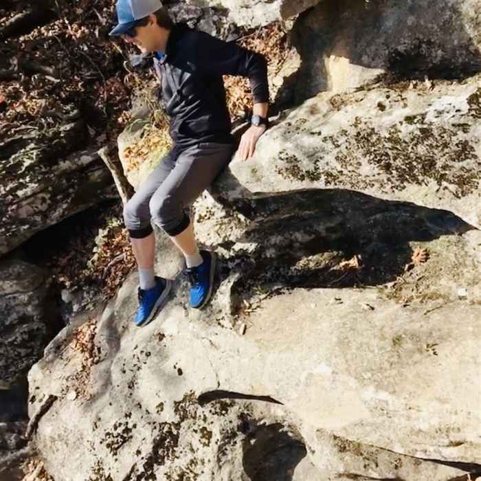 Perfect natural bench! Near Wagon Wheel Trailhead Loop