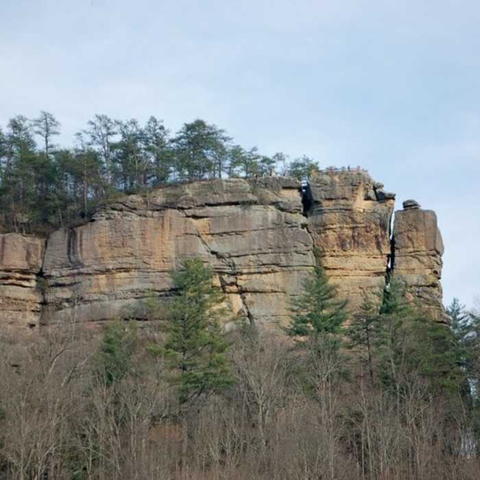 Chimney Top, seen from the valley Near Chimney Top Trail #235