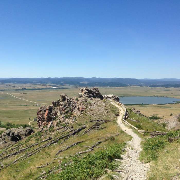 Huge skies, expansive prairie views, and evidence of the 1996 fire are constants on this trail. Near Summit Trail