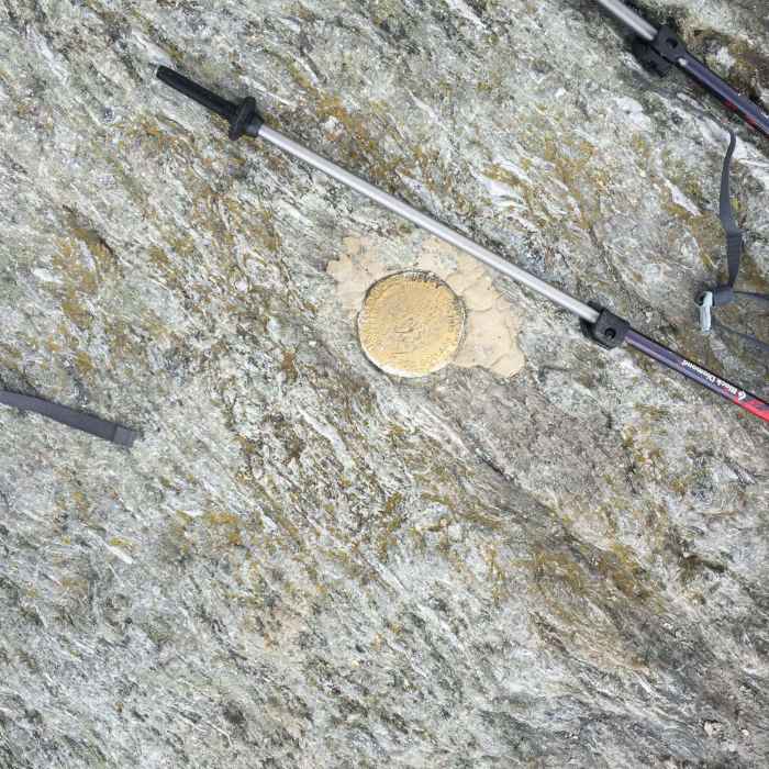 Summit marker atop Mount Hunger Near White Rock and Mount Hunger Loop