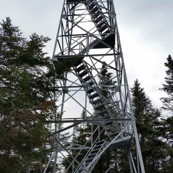 The views from Spruce Mountain fire tower are a great reward for your arduous efforts to the top. Near Spruce Mountain Trail