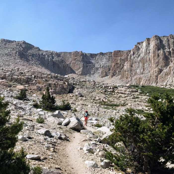 New Army Pass Trail approaching High Lake. Near Mount Langley via New Army Pass