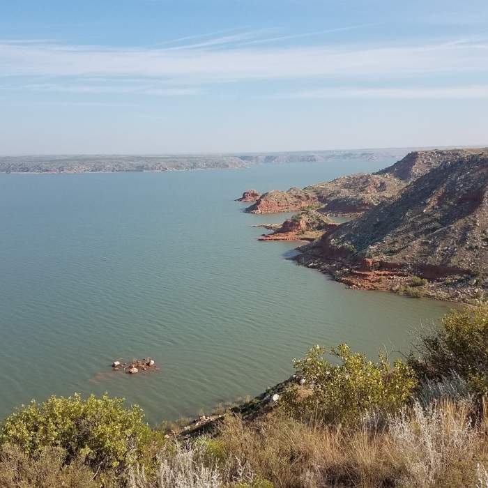 Looking north toward the dam. Near Harbor Bay Trail