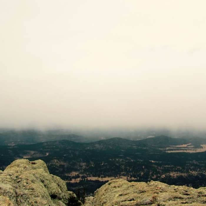 A large storm blows into the park over Harney Peak. Near Black Elk Peak Loop