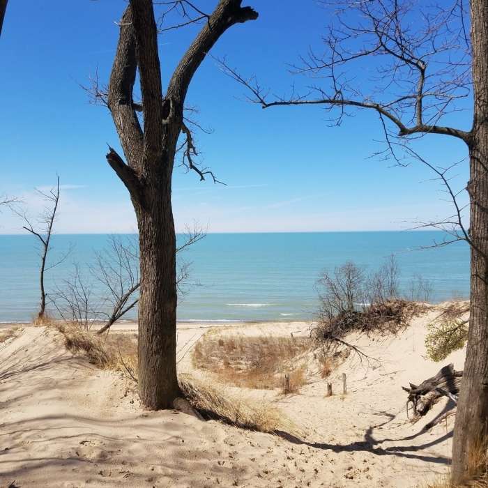 About to head back on Trail 7 after a long walk on the beach. Near Trail 8 - 3 Dunes Challenge