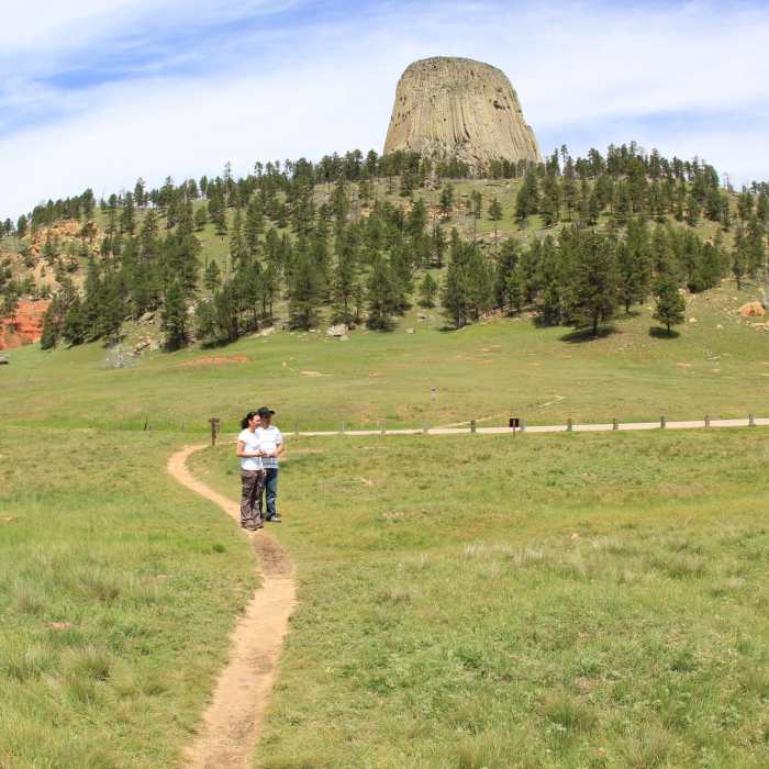 Sightseeing at Devils Tower. Near South Side Trail