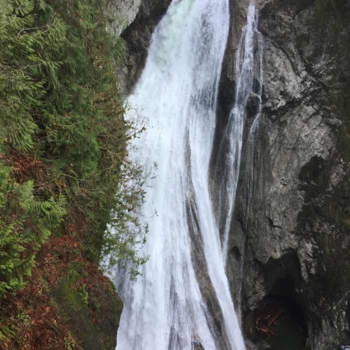 Falls from the 2nd vantage point / tree house which is a right at the fork along the main trail Near Twin Falls