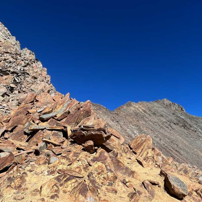 Hiking towards the summit of Wilson Peak. Near Wilson Peak Trail