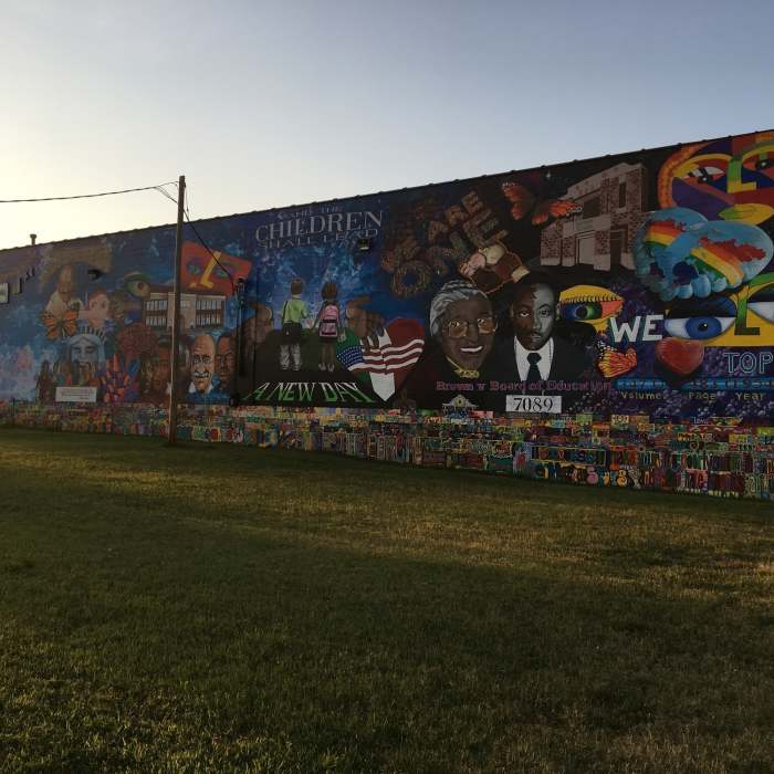 Brown v. Board mural near the trailhead. Near Landon Nature Trail