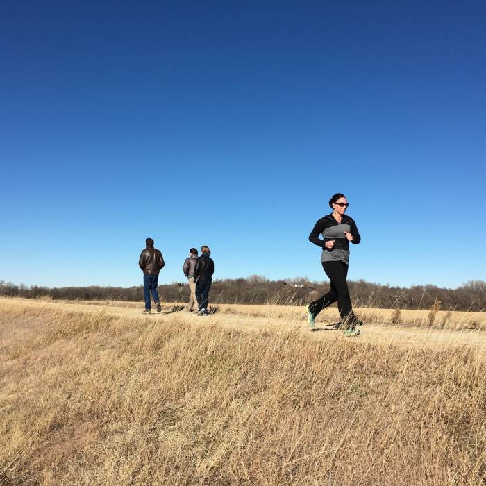Running the Levee Trail Near Salina Levee Trail