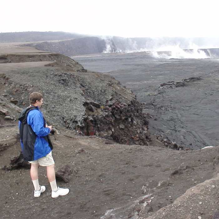 Kilauea Crater steaming. Near Halema'uma'u Trail