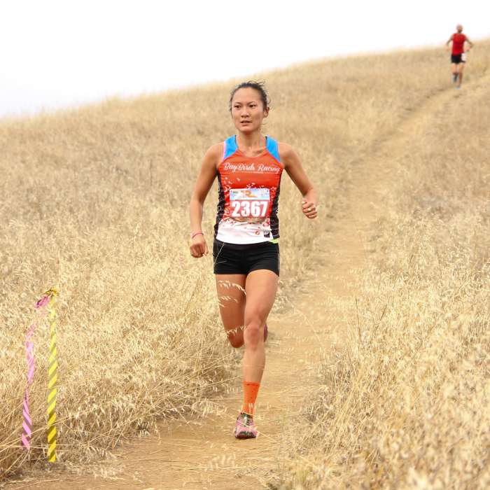 Fighting for the women's lead in the 2015 Table Rock 27k Near Willow Camp Fire Rd.