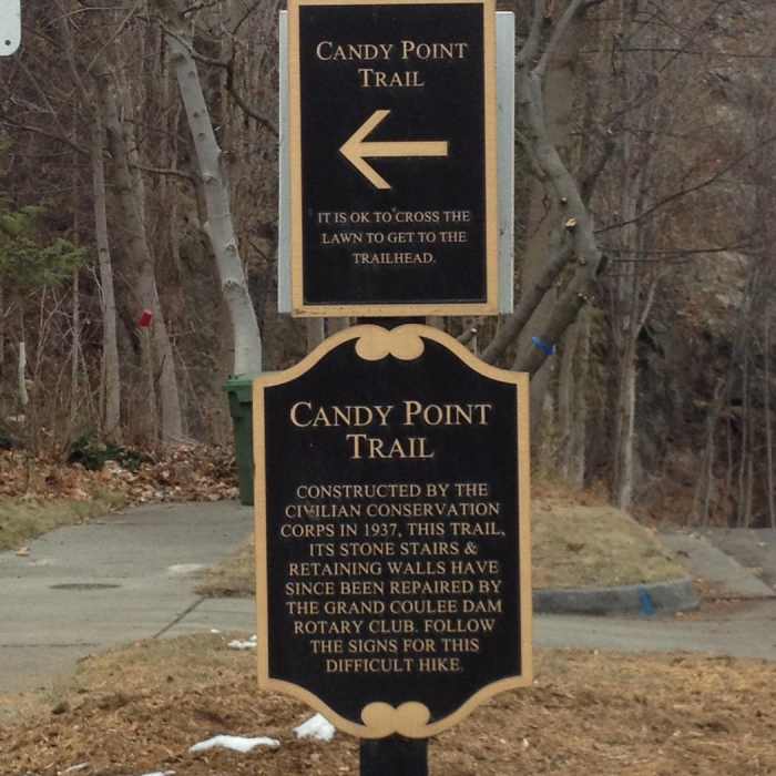 Sign at Start of Candy Point Trail. Near Candy Point