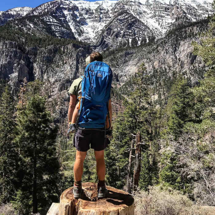 Taking in the impressive views the Mary Jane Trail has to offer. Near Mary Jane Falls Trail