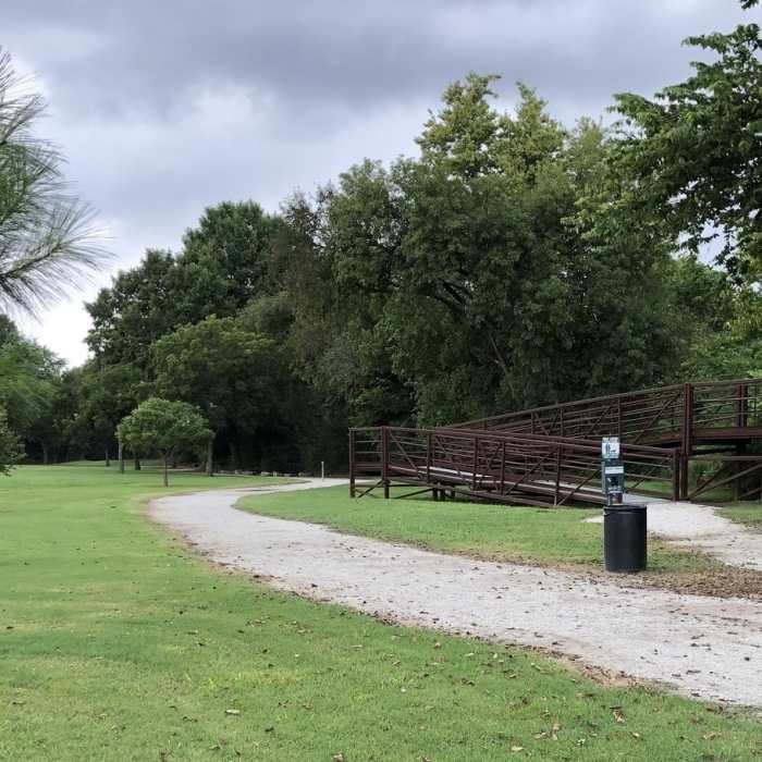 Ramp to the Haikey Creek bridge on the west bank. Near Haikey Creek Walking Trail