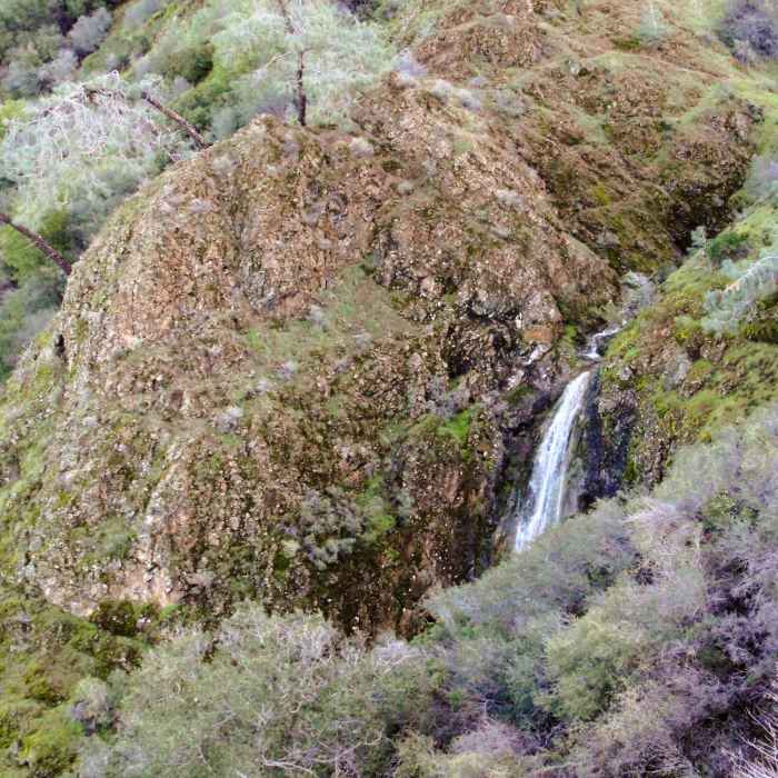 A dramatic waterfall after winter rains on Mount Diablo's Falls Trail Near Mount Diablo Falls Loop