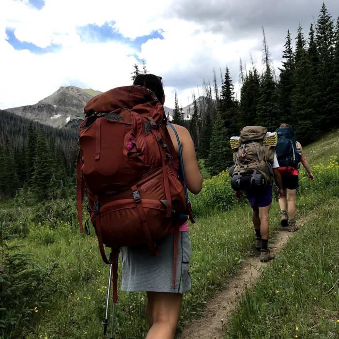 Intermittent glimpses toward the 12,000' peaks above Island and Carey Lakes. Near Carey/Island Lakes Out-and-Back