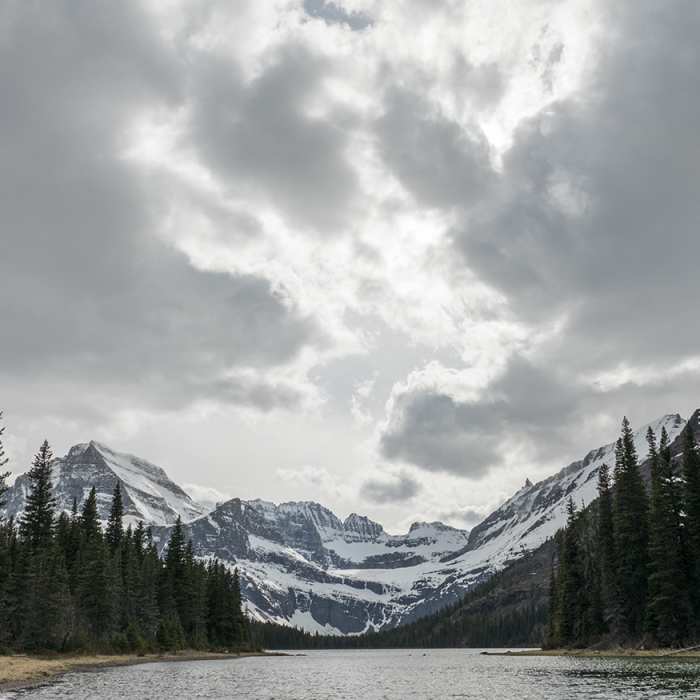 Lake Josephine looking up towards Grinnell Glacier. Near South Shore Lake Josephine Trail