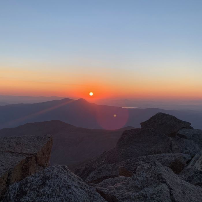Sunrise from Mt. Harvard summit. Near Frenchman Creek #1457