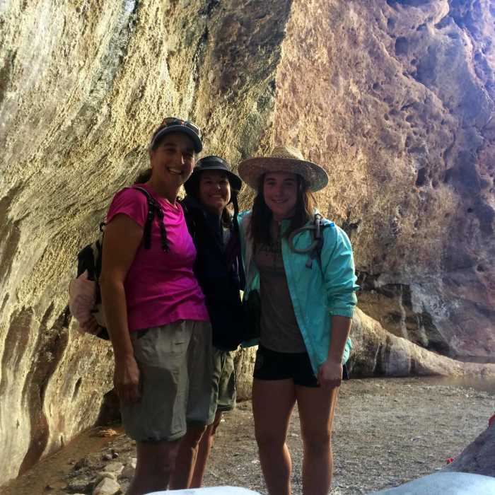Mary Lou, Kim and Addie from Santa Barbara. Near Arizona Hot Springs (Ringbolt Hot Springs)