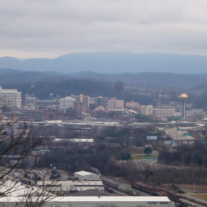 Overlooking Knoxville from the west end of the park. Near Sharp's Ridge Loop