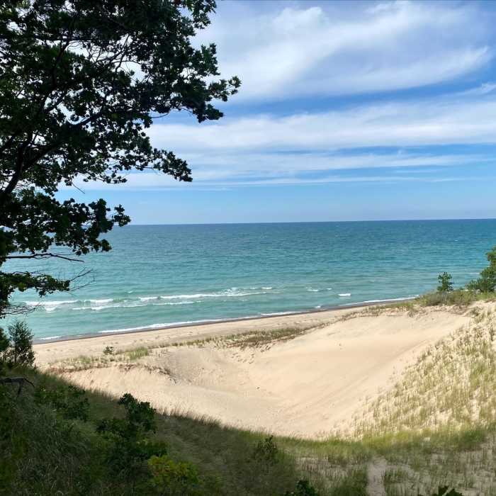 View of Lake Michigan on Trail 9. Near Trail 9