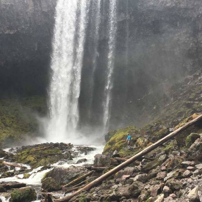 This gives the scale of the falls as you can see my husband in a blue T-shirt at lower right. Near Elk Meadows Trail #645