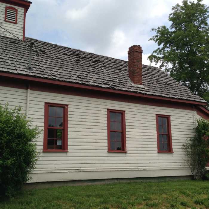 1892 one-room schoolhouse. Near Freeman Lake Loop